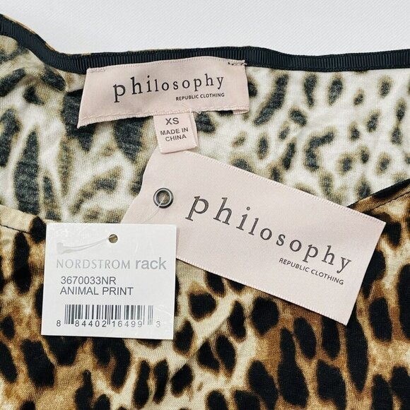 Philosophy Blouse Women XS Leopard Cheetah Snake Skin Gothic Goth Animal Brown - Picture 8 of 12